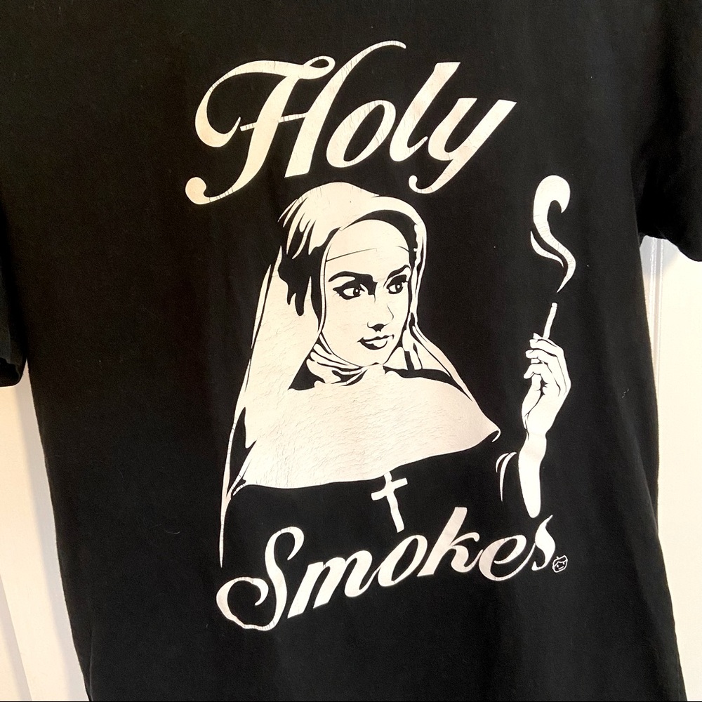 Funny Goodie Two Sleeves ‘Holy Smokes’ Graphic Tee Shirt